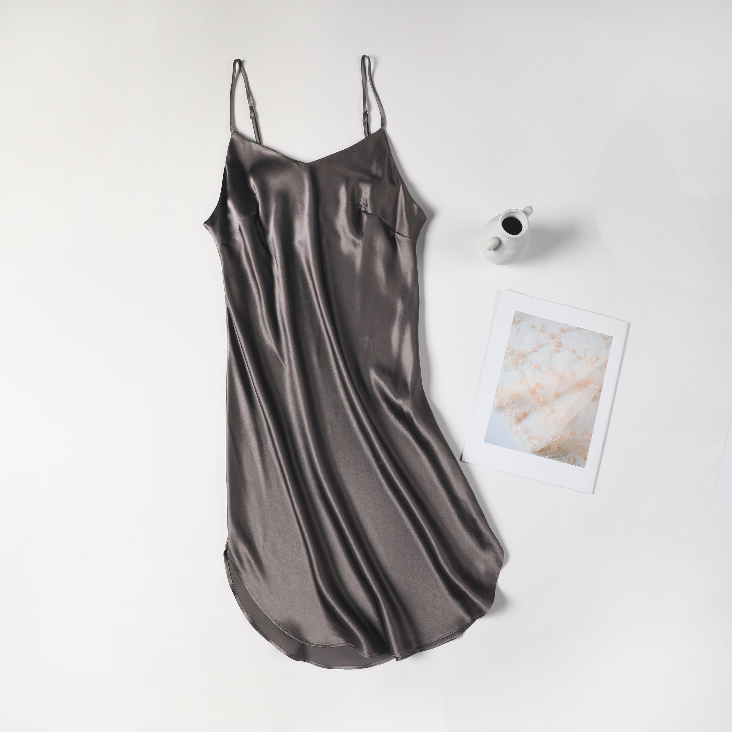 Gift Set | Pure Silk Beige Kimono Robe & Slip Dress | 22 Momme | Float Collection Product Image