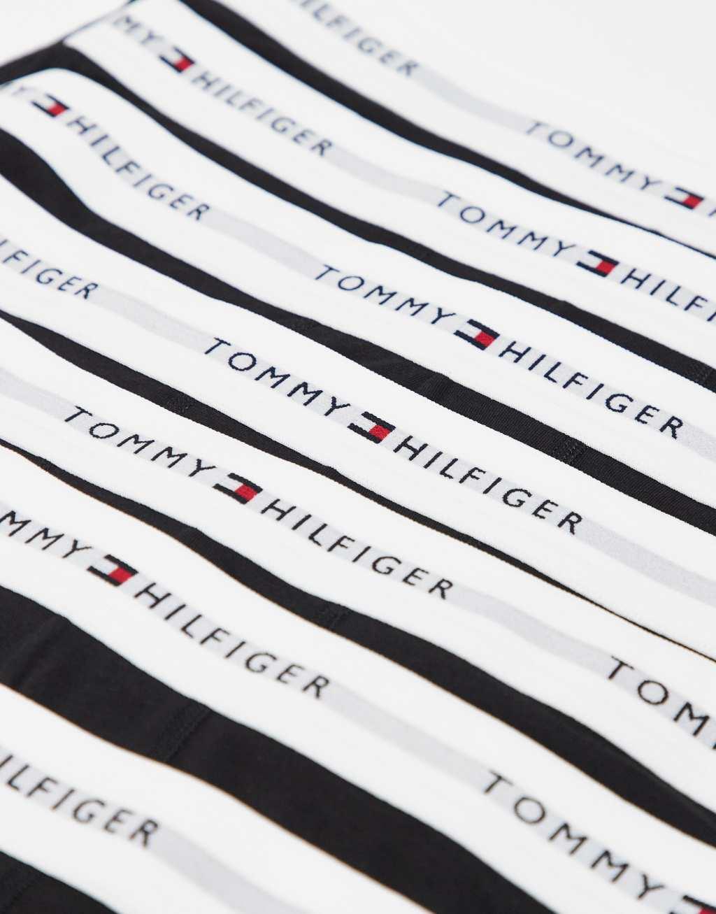Tommy Hilfiger signature cotton essentials 7 pack trunks in black with white waistband Product Image