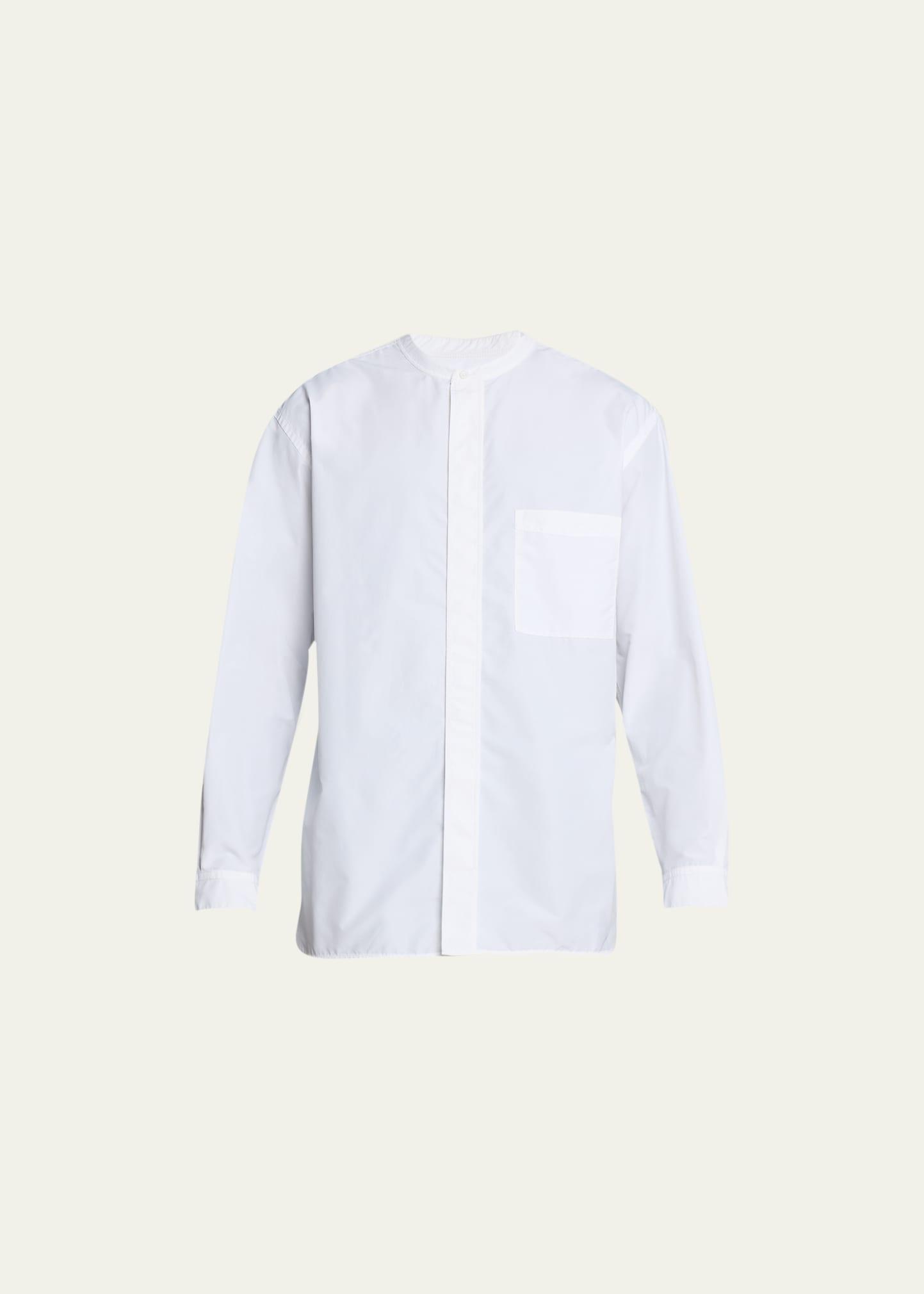 Mens Band-Collar Relaxed Sport Shirt Product Image
