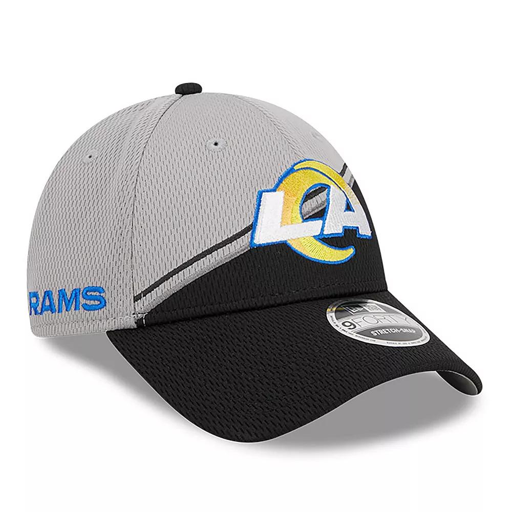 Men's New Era  Gray/Black Los Angeles Rams 2023 Sideline 9FORTY Adjustable Hat, Grey Product Image