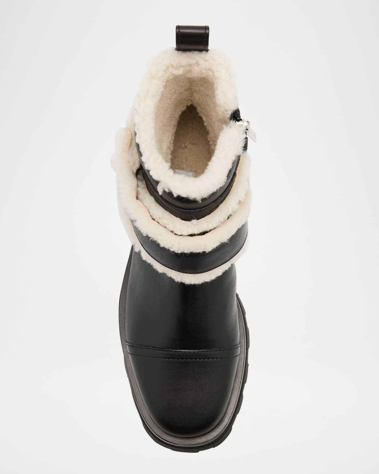 Meena Leather and Shearling Zip Ankle Boots Product Image
