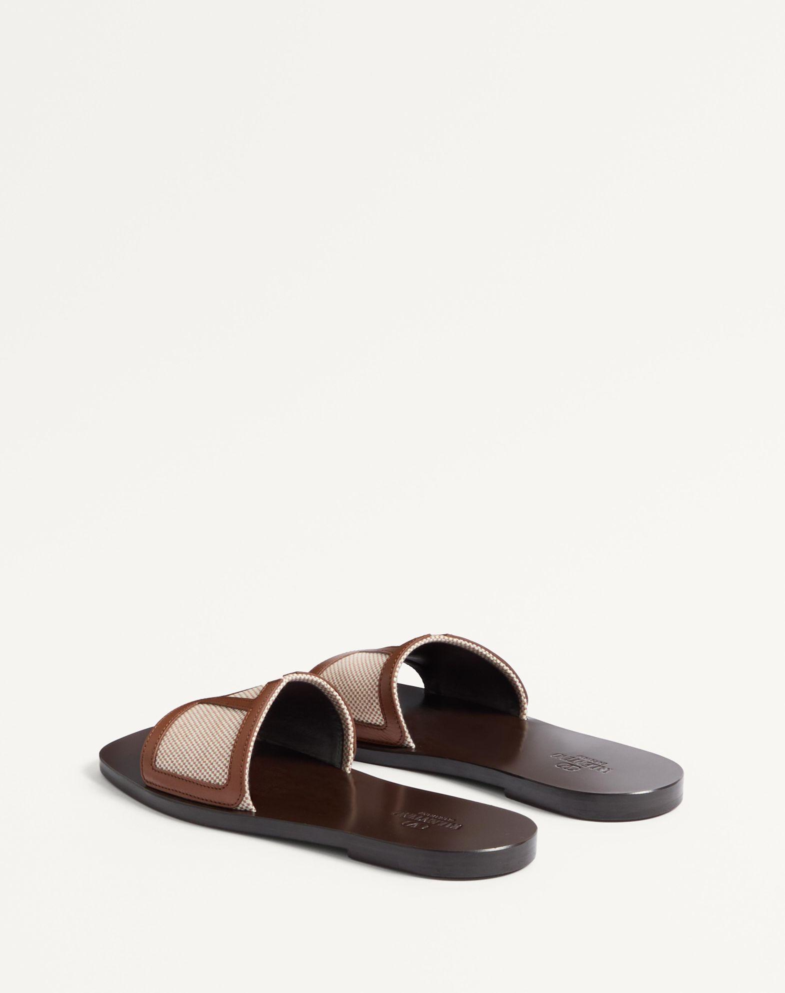 Viva Superstar Slide Sandal In Canvas Fabric And Nappa Leather Product Image