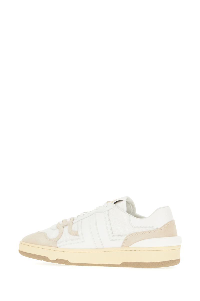 LANVIN Mesh And Leather Clay Sneakers With In White Product Image