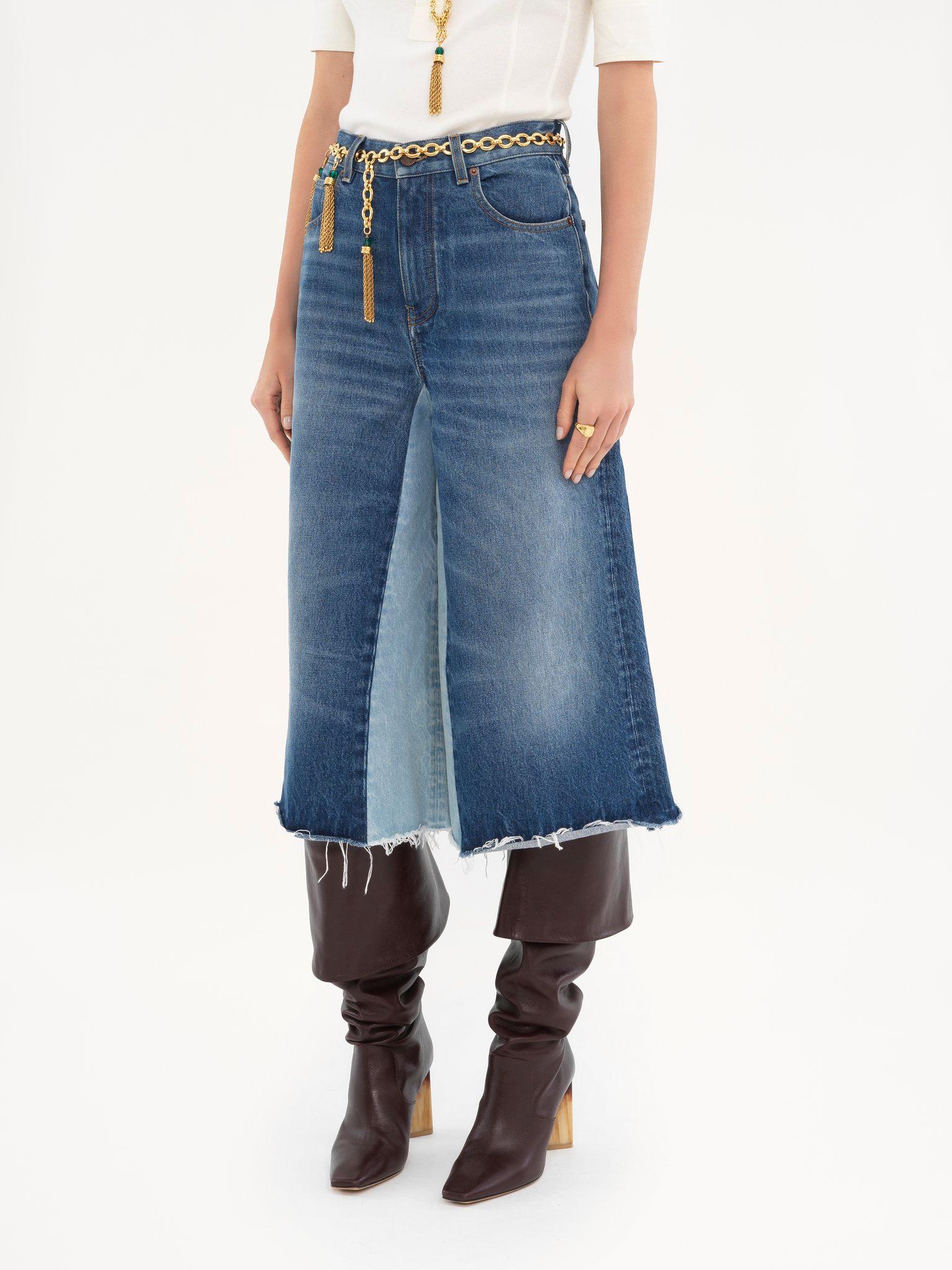 Bermuda shorts in denim patchwork Product Image