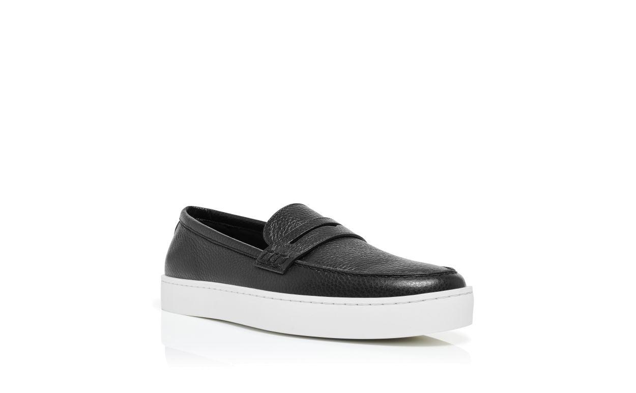 ELLIS Black Calf Leather Slip-On Loafers Product Image