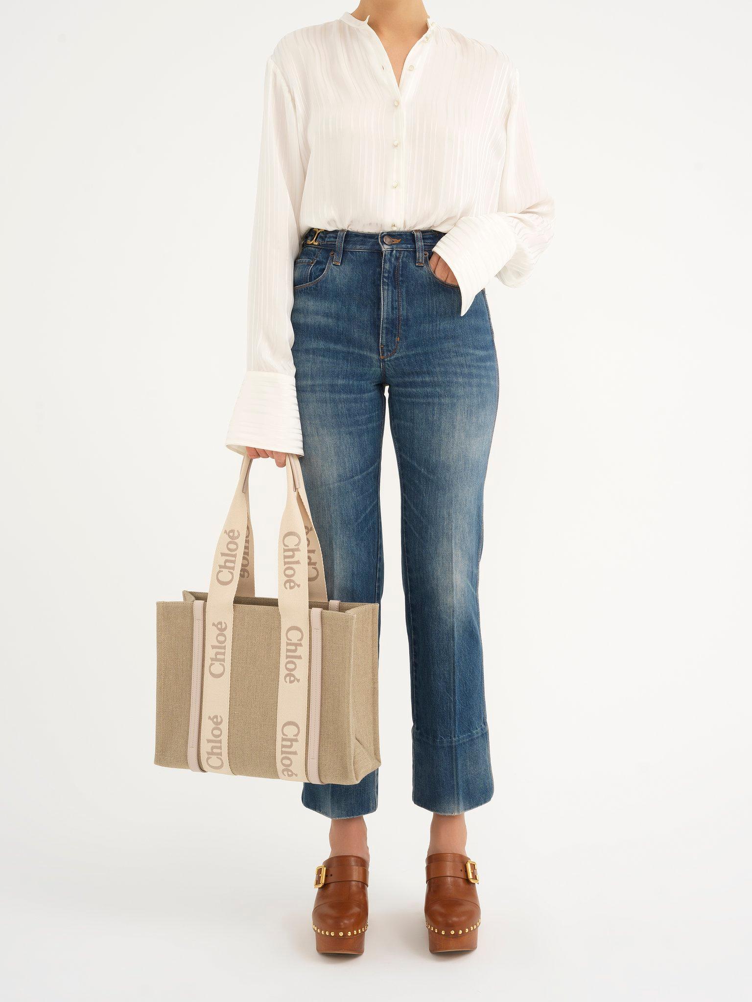 Woody tote bag in linen Product Image