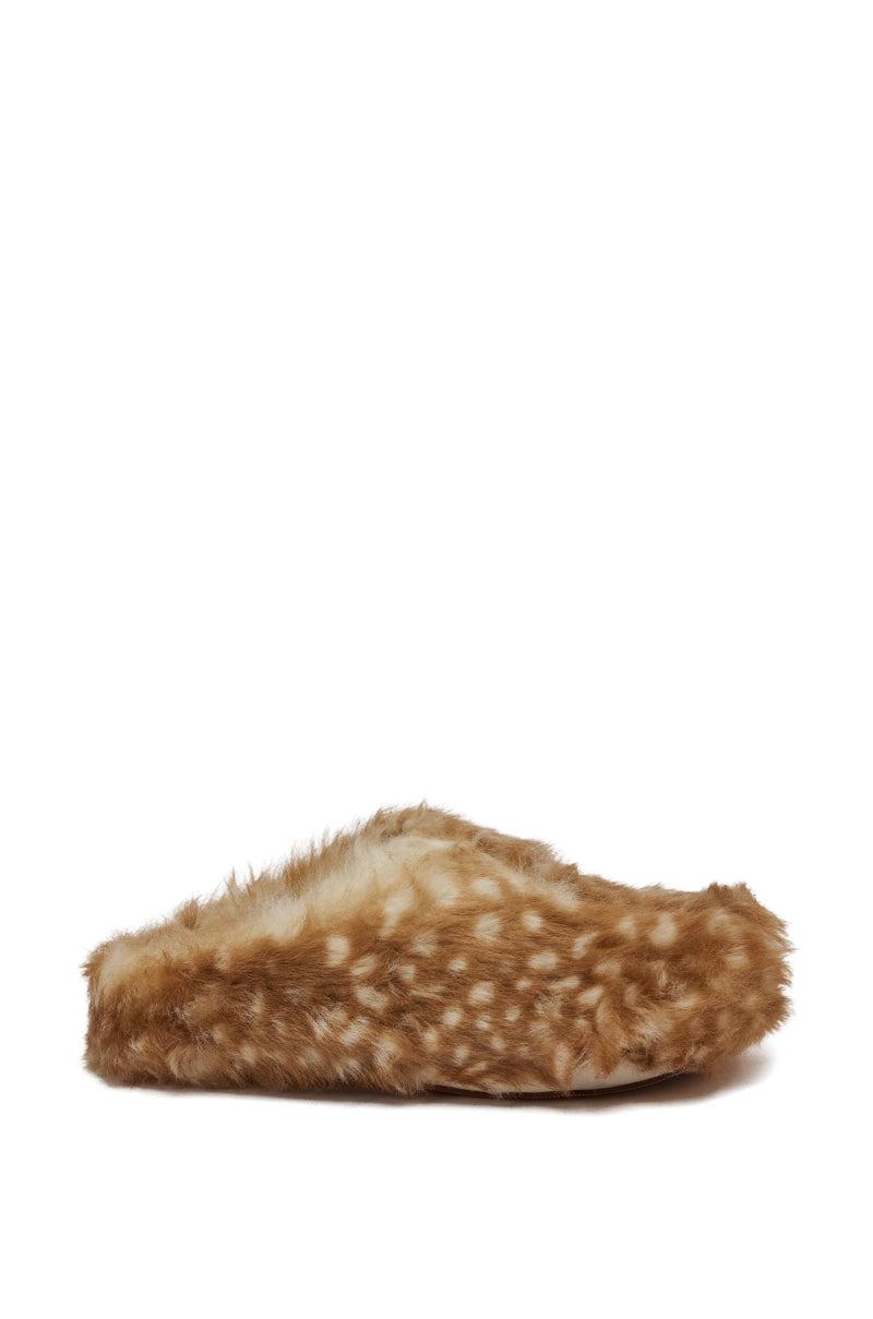 AZALEA WANG UPNETTEE BROWN MULTI BAMBI PRINT FUR CLOG Product Image