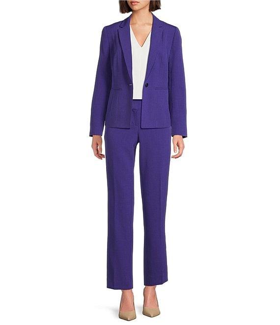 Kasper Crepe Fly Front Slim Leg Pants Product Image