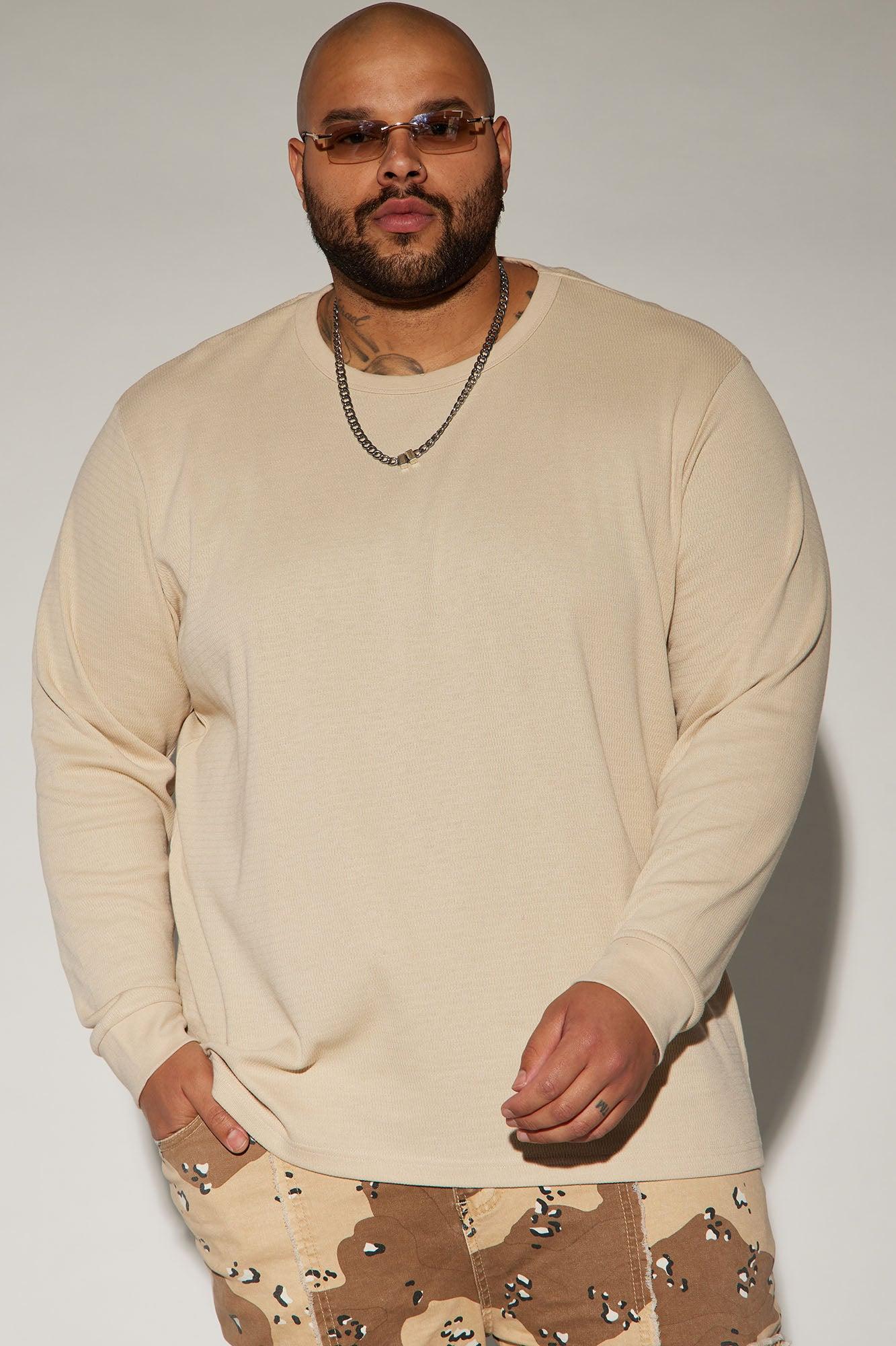 Composed Long Sleeve Tee - Beige Product Image