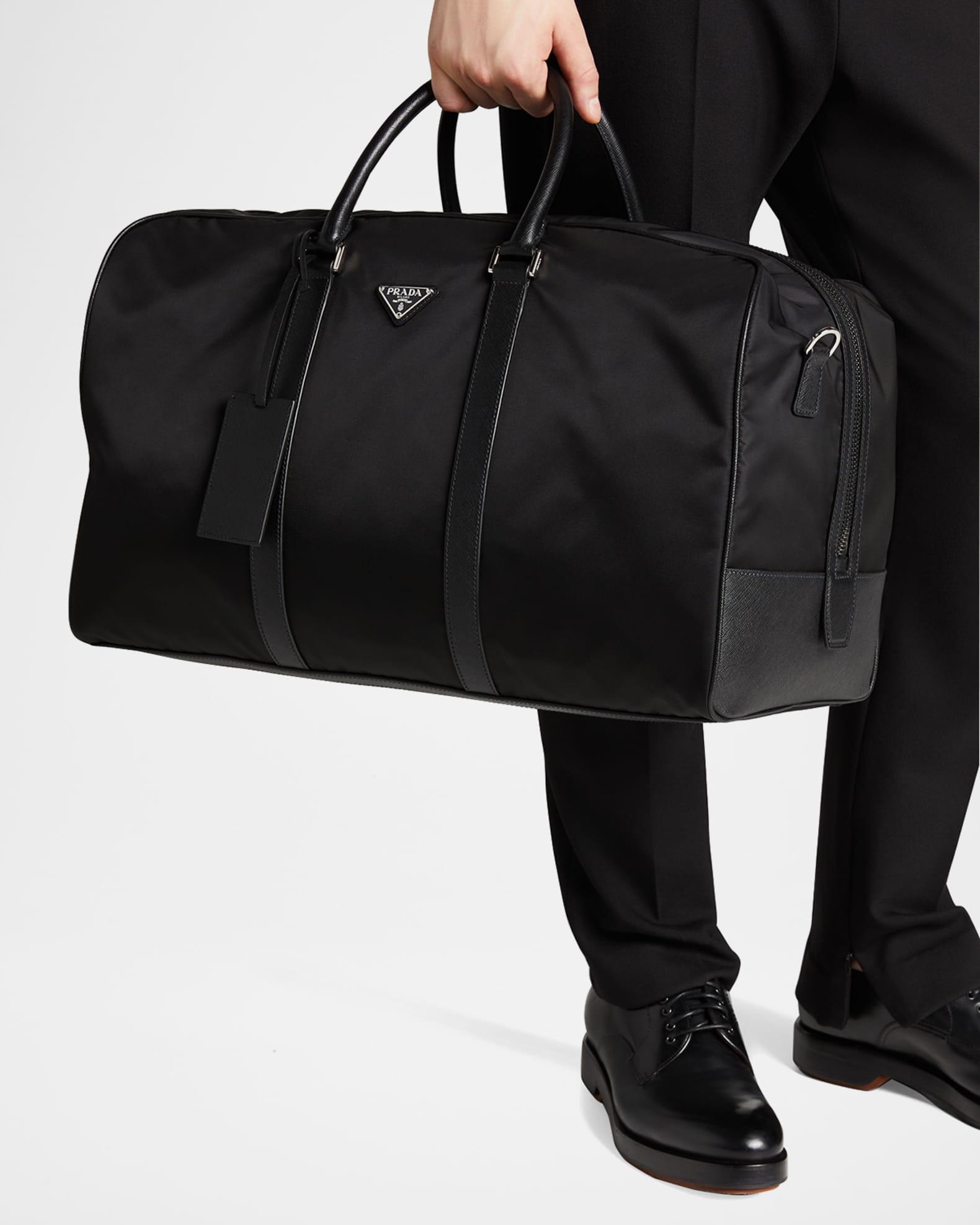 Men's Medium Re-Nylon and Saffiano Leather Duffel Bag Product Image