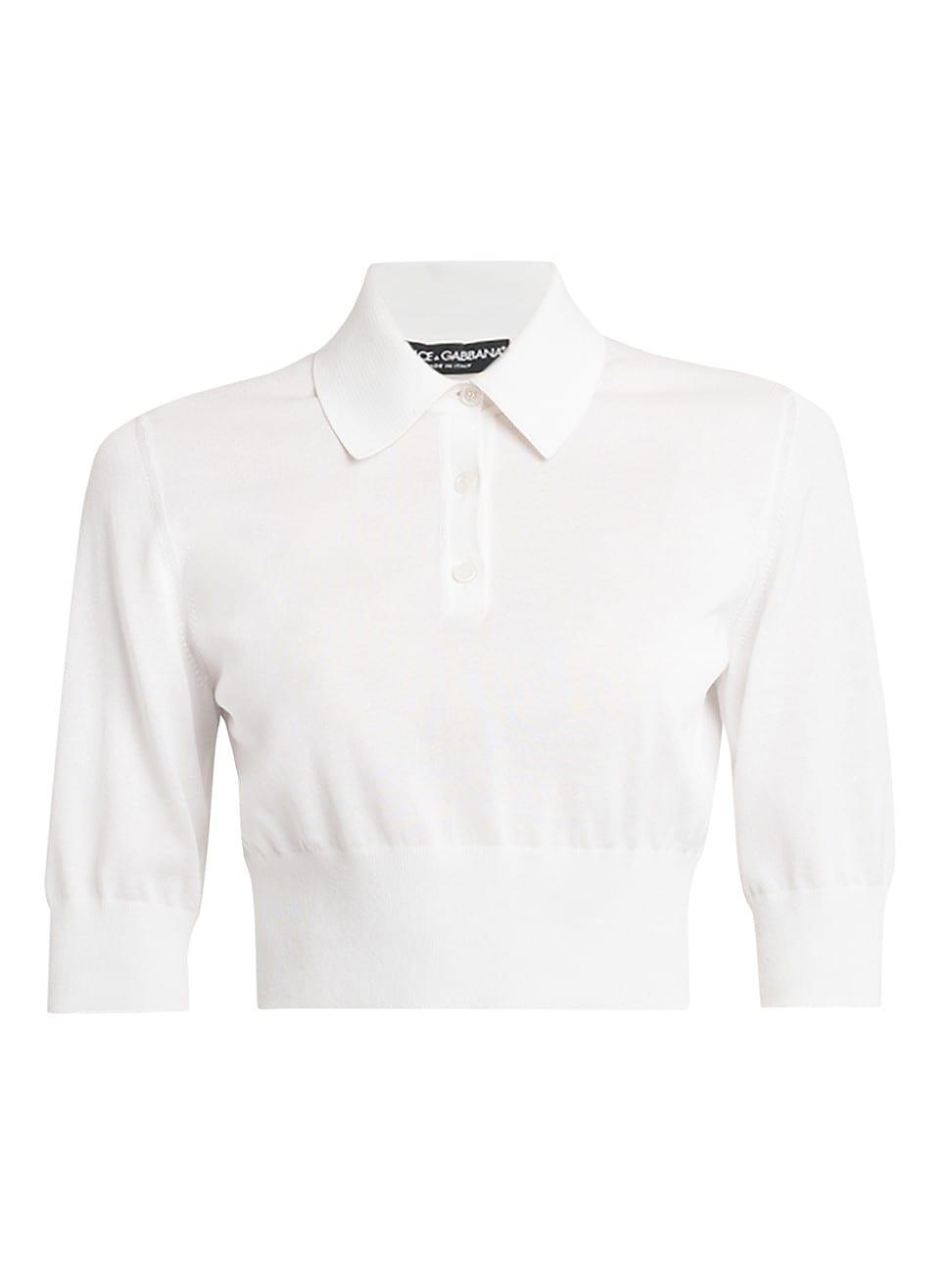 Womens Cotton-Blend Knit Polo Shirt Product Image