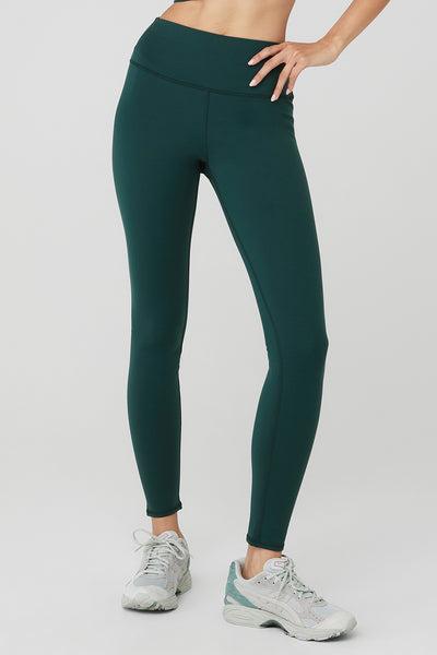 Airbrush Winter Warm High-Waist Nocturne Legging - Midnight Green Product Image