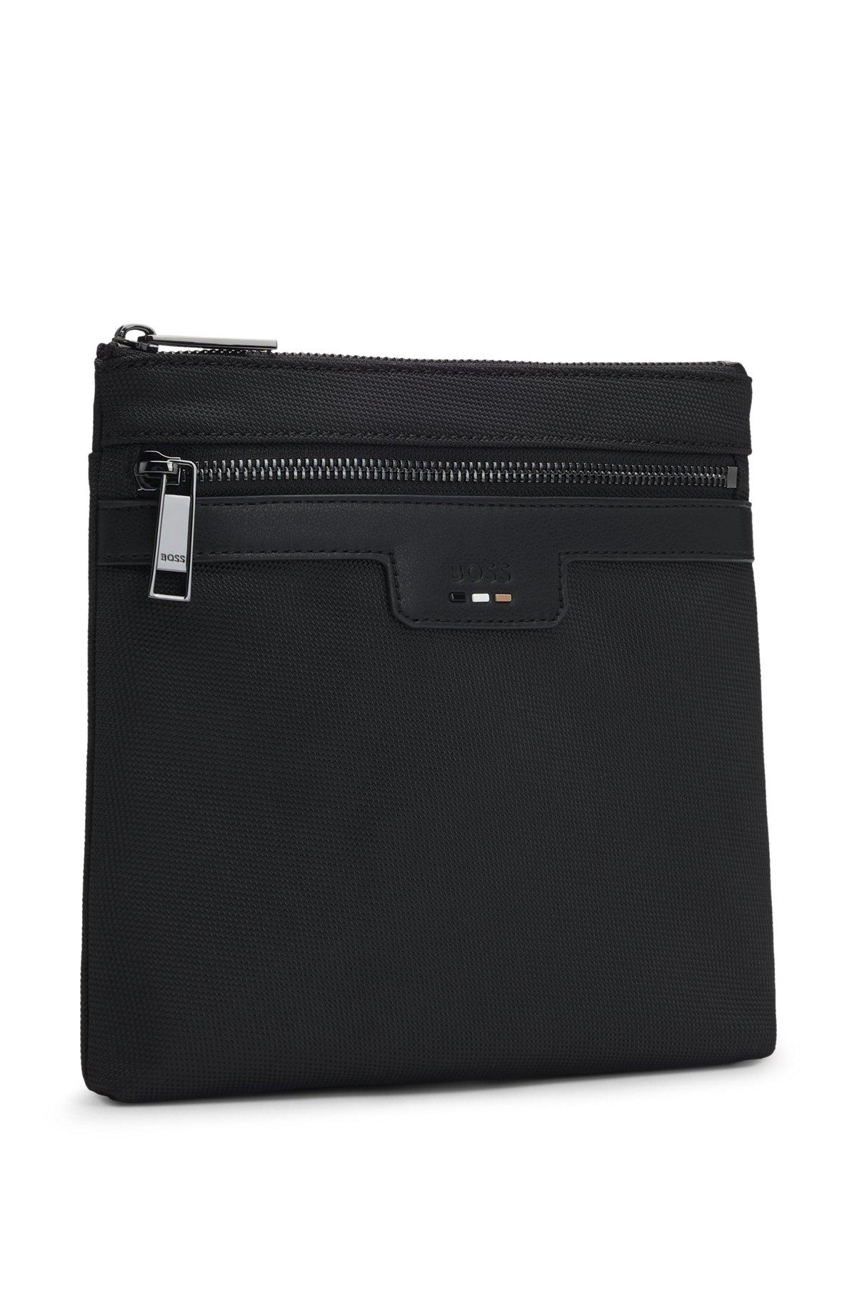 BOSS - Structured envelope bag with signature trims - Black Product Image