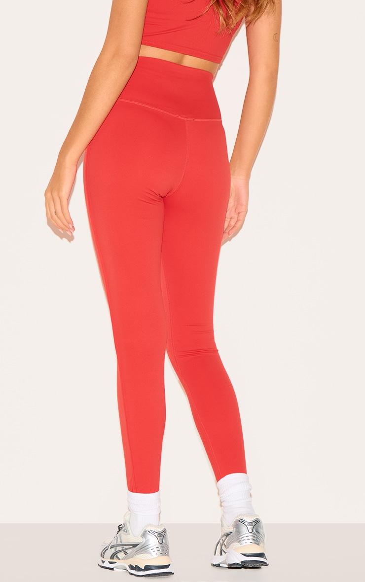  Red Sculpt Contrast Detail High Waist Gym Leggings Product Image