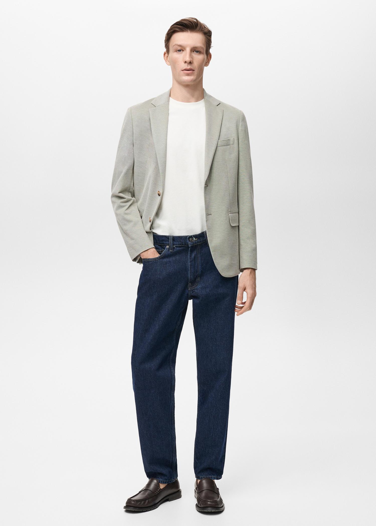 Verner slim-fit cotton blazer - Men | MANGO USA Product Image