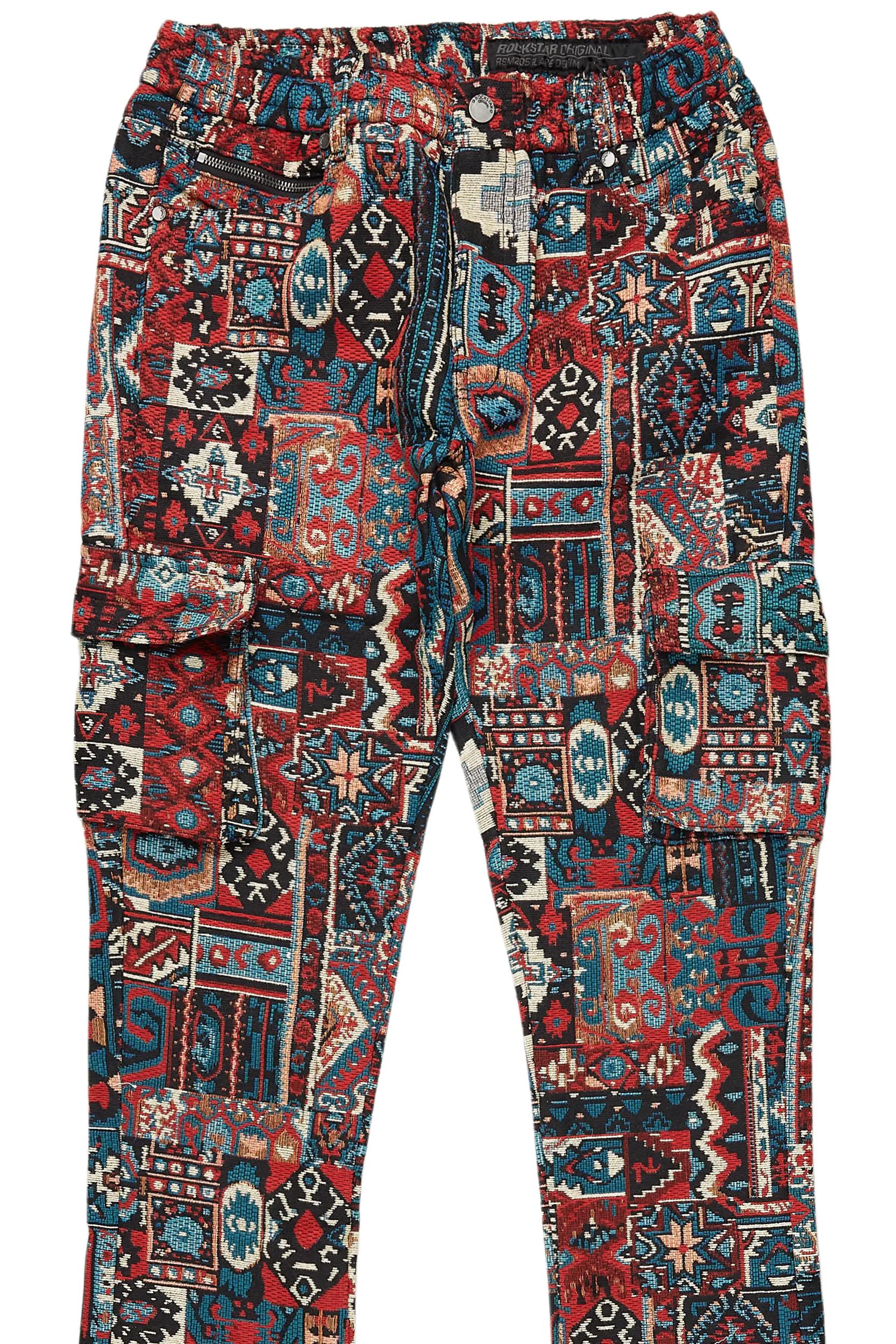 Quatz Black Leather Stacked Flare Jean Male Product Image