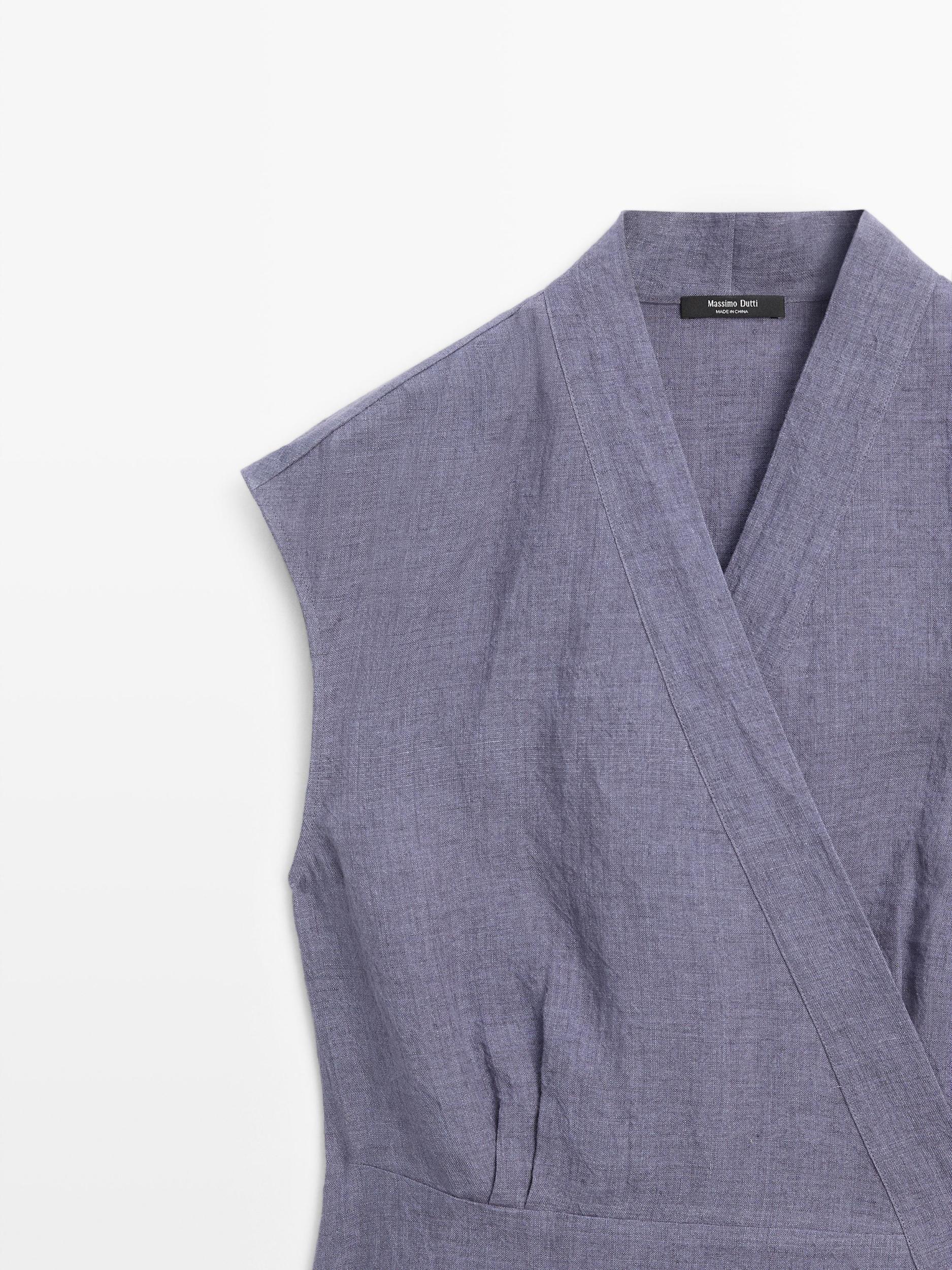 100% linen crossover waistcoat Product Image