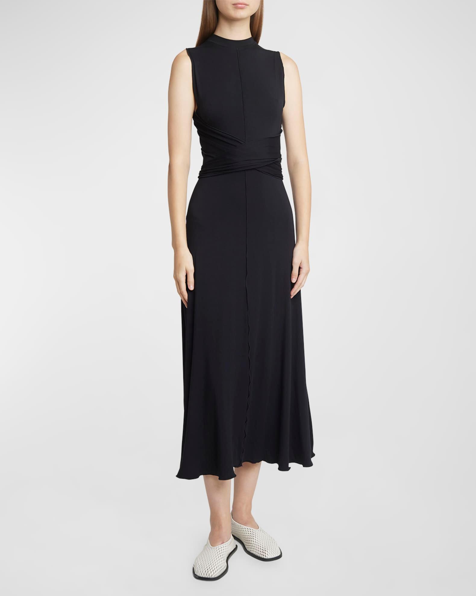 Beatrice Crisscross Sleeveless Jersey Midi Dress Product Image