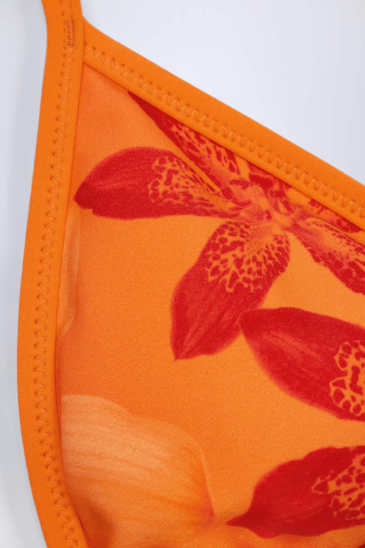 Triangle Bikini Top in Orange Orchid Print Product Image