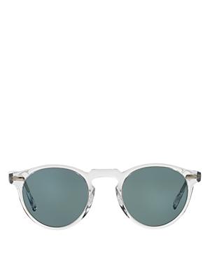 Gregory Peck Round Plastic Sunglasses, Clear/Tortoise Product Image