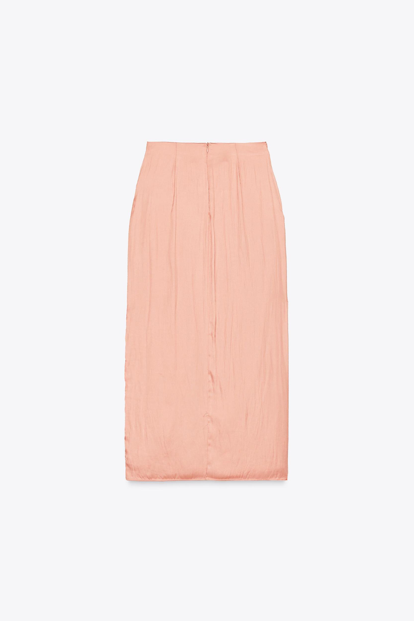 SATIN MIDI SKIRT WITH GOLD APPLIQUÉ Product Image