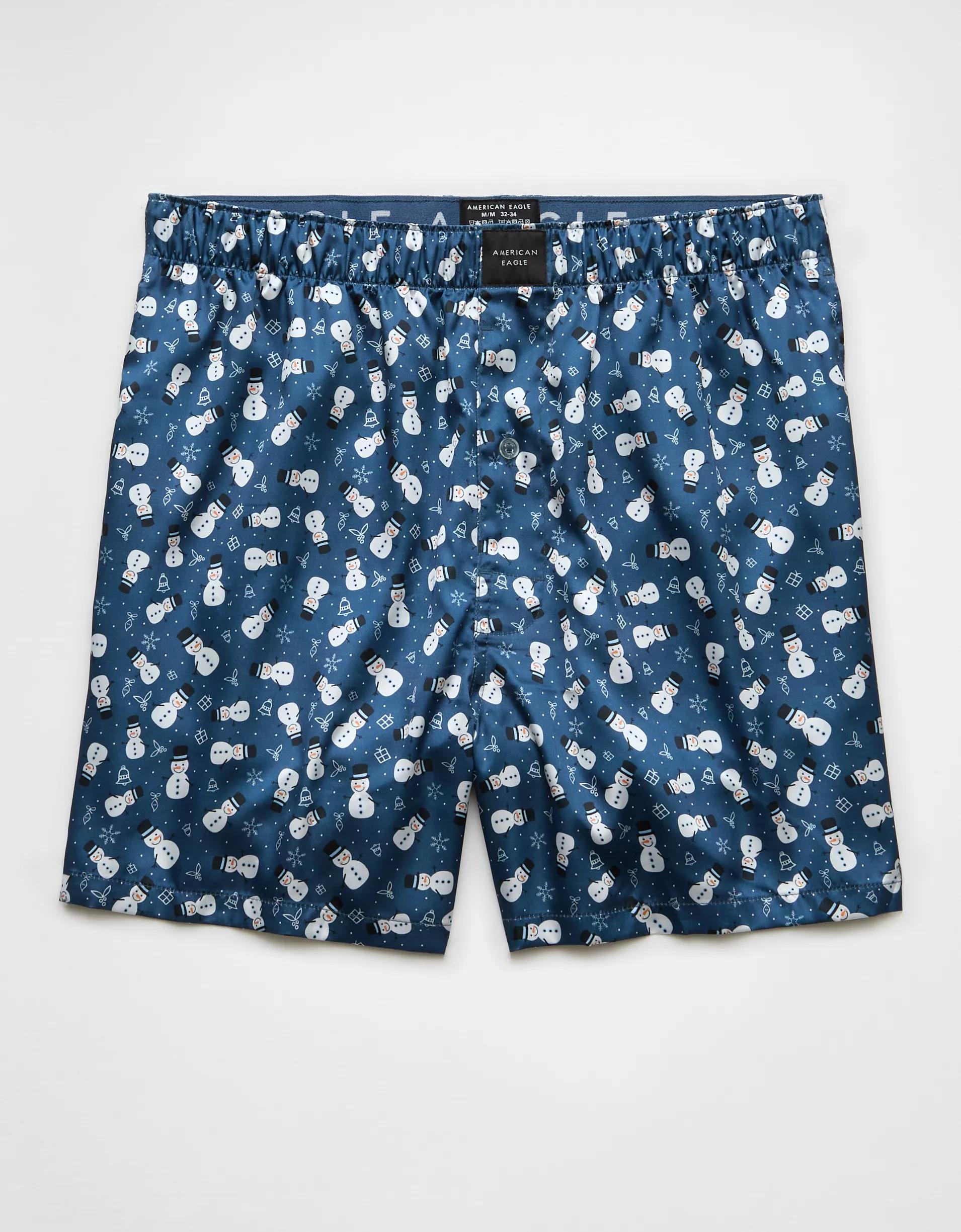 AEO Tiny Snowflakes Satin Pocket Boxer Short Product Image