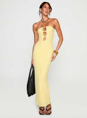 Saijana Strapless Maxi Dress Lemon Product Image