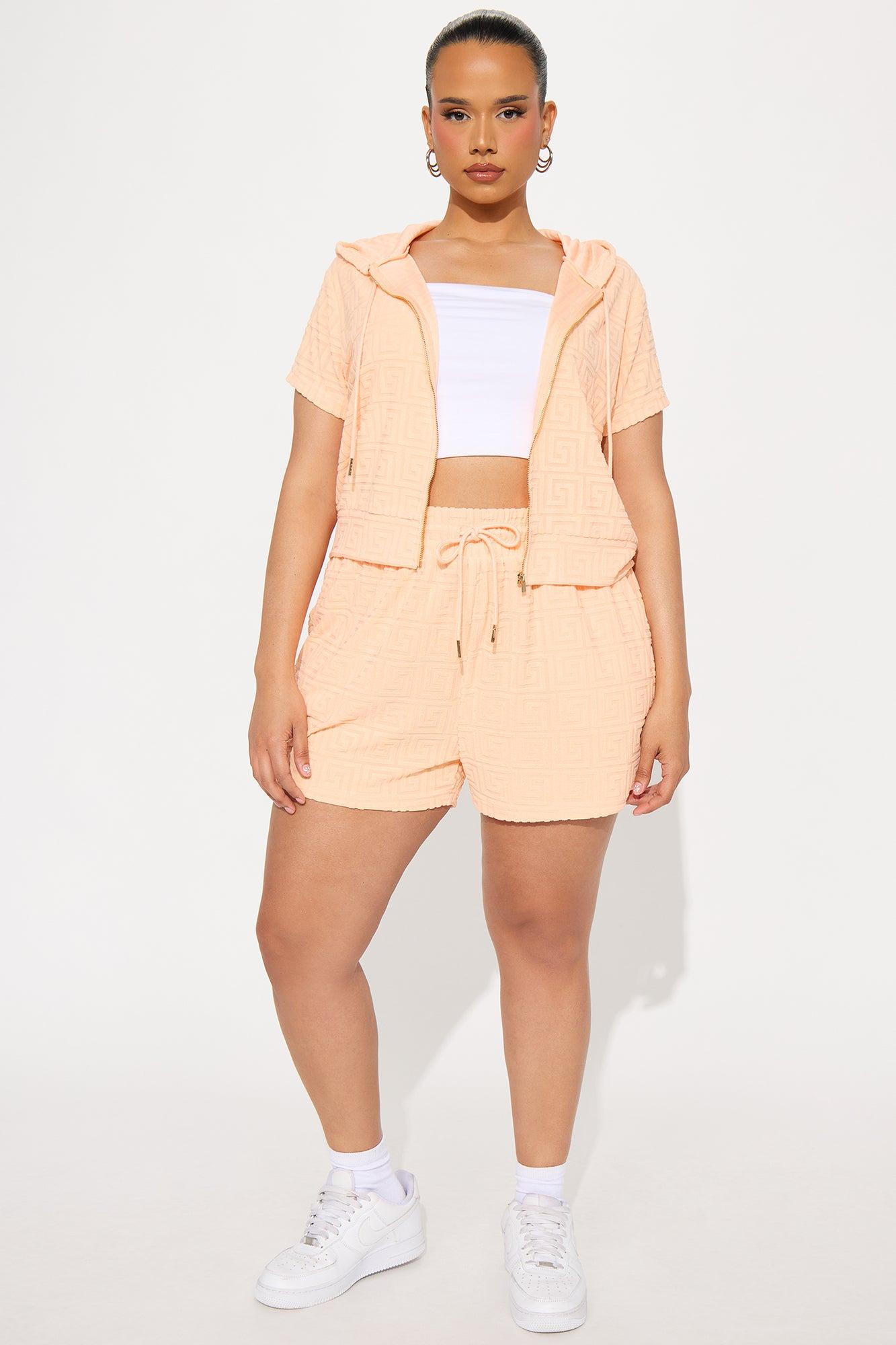 Elyna Terry Cloth Short Set - Peach Product Image