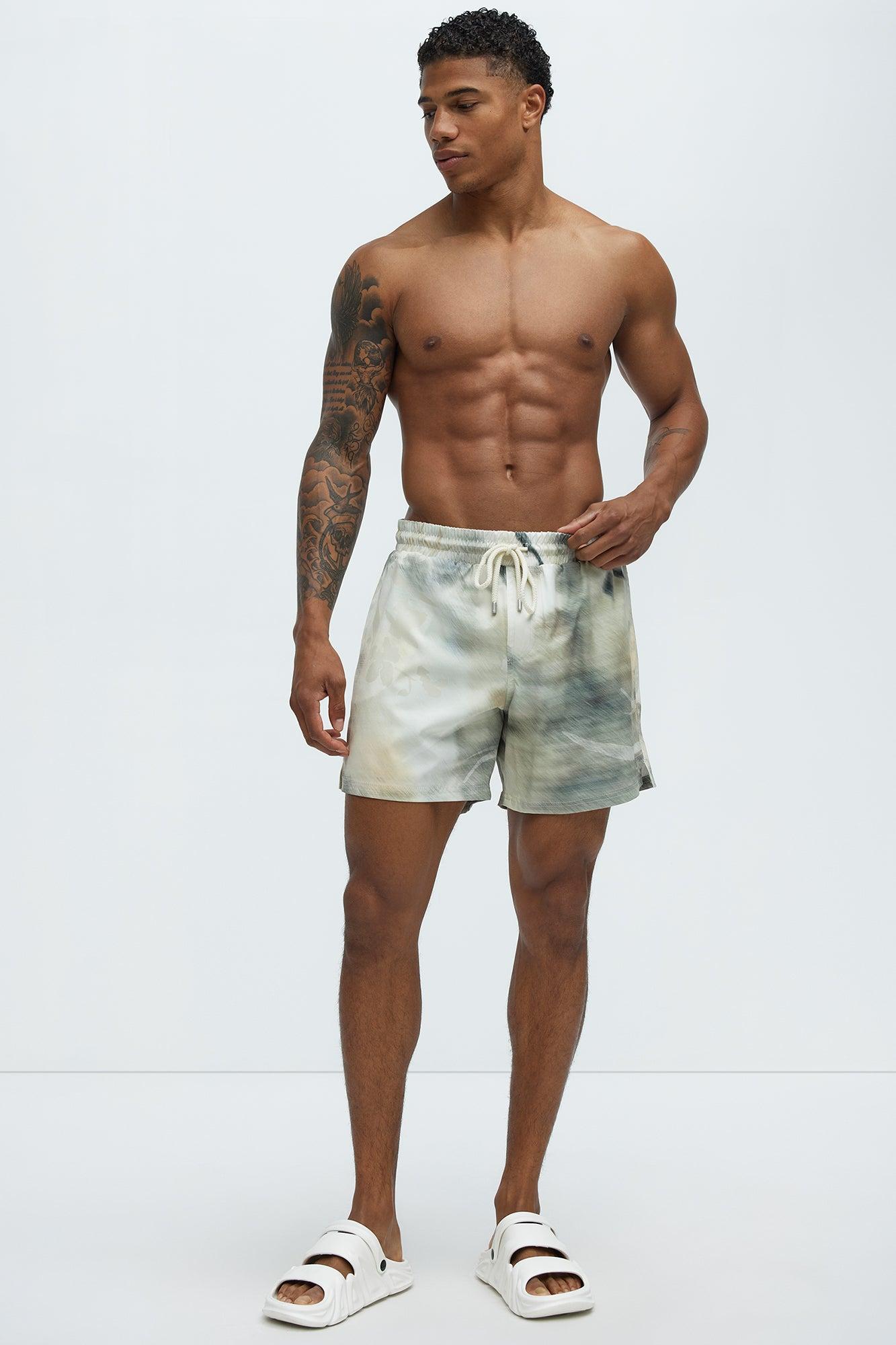 Cool Breeze Swim Mid Trunk - Cream/combo Product Image