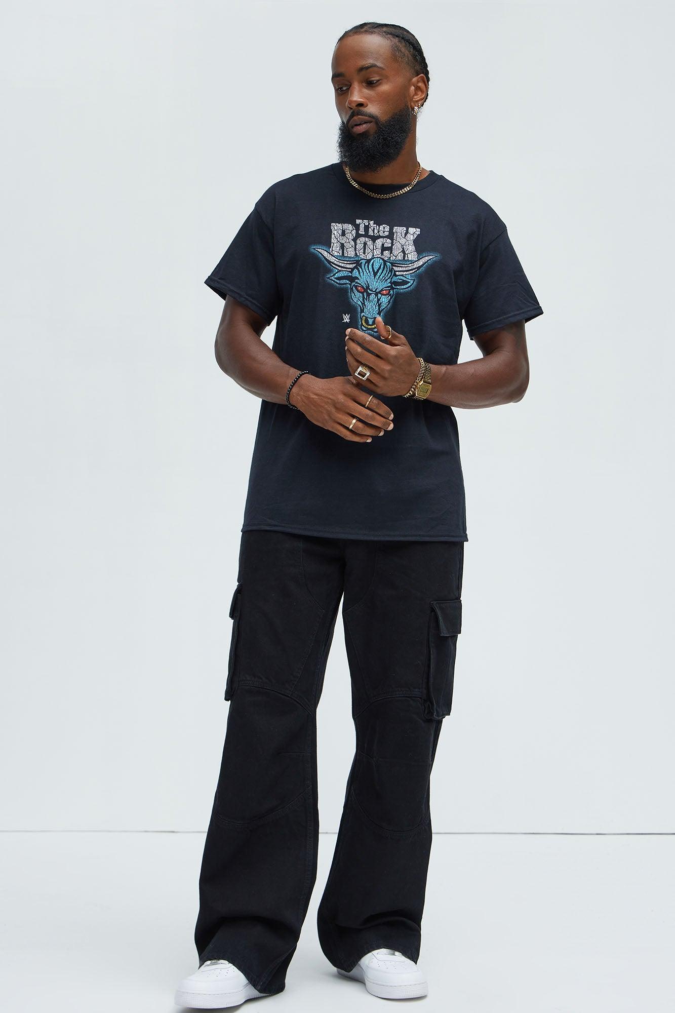 WWE U Smell What The Rock Is Cookin Short Sleeve Tee - Black Product Image