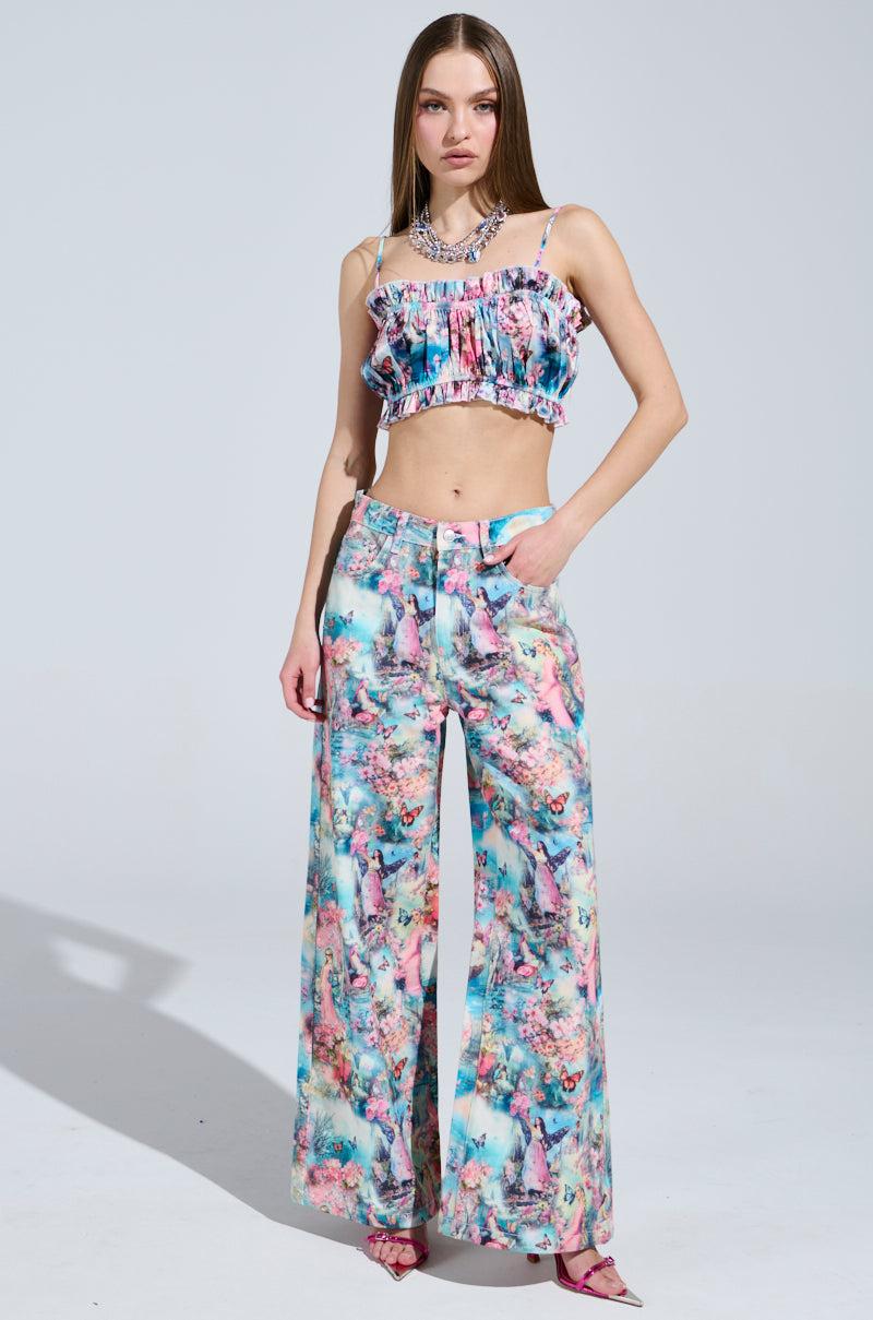 AKIRA Female Fantasy Printed Denim Pants | mall Product Image