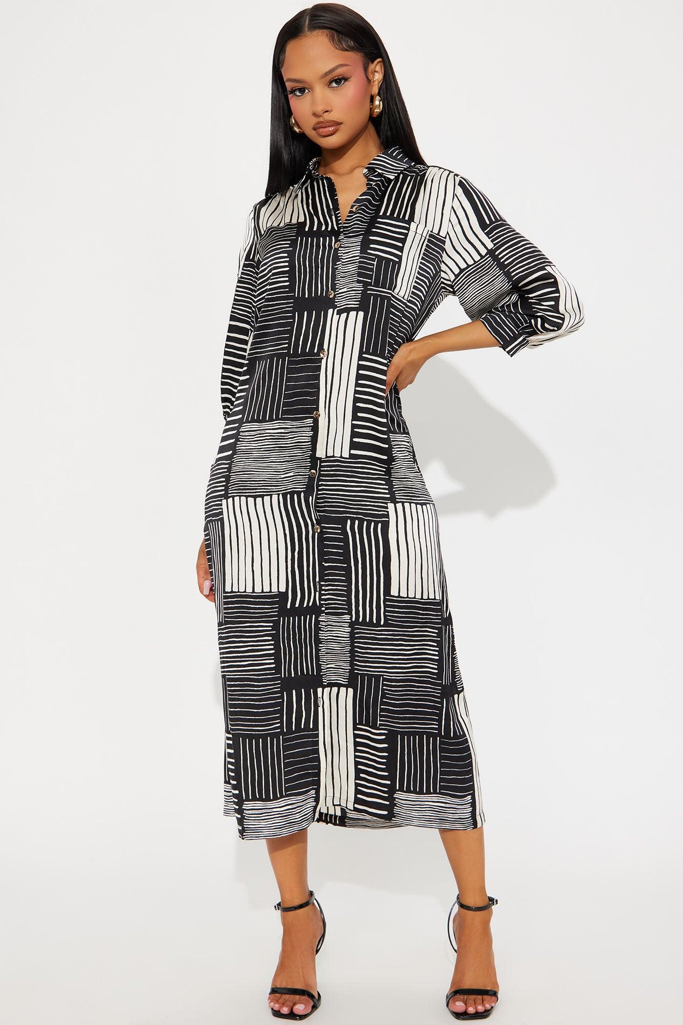 Wyonna Tie Waist Midi Dress - Taupe/combo Product Image