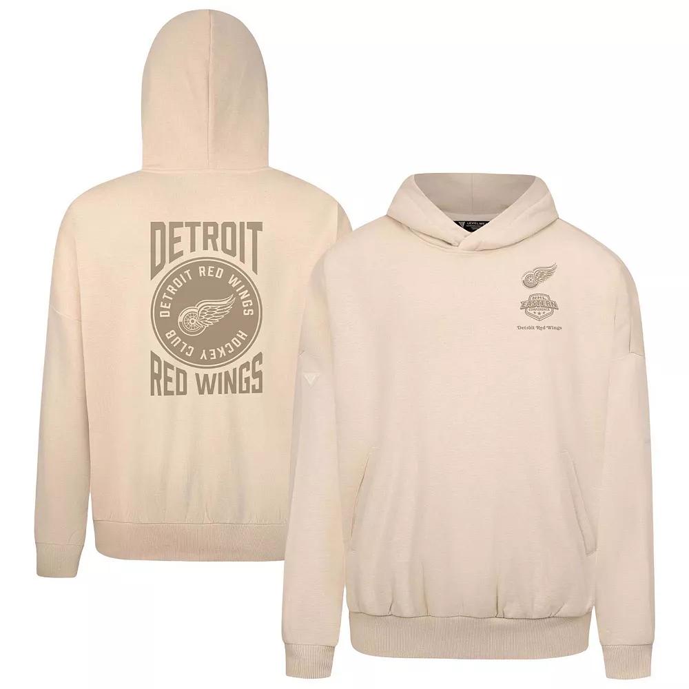 Mens Levelwear Cream Detroit Red Wings Contact Stamp Pullover Hoodie Product Image