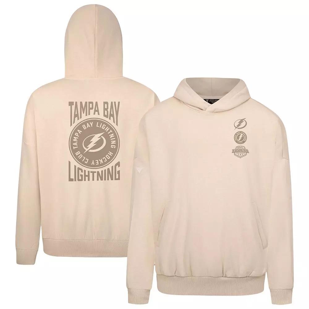 Men's Levelwear Cream Tampa Bay Lightning Contact Stamp Pullover Hoodie,  Product Image