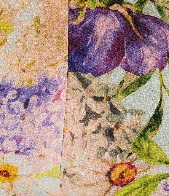 ASTR the Label Ivanna Floral Print V Neck Sleeveless Maxi Slip Dress Product Image