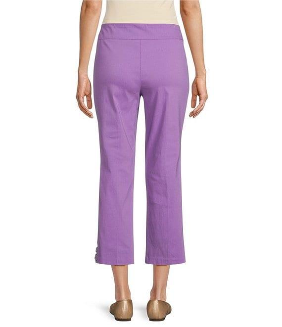 Allison Daley Lattice Hem Pull-On Straight Leg Cropped Pants Product Image
