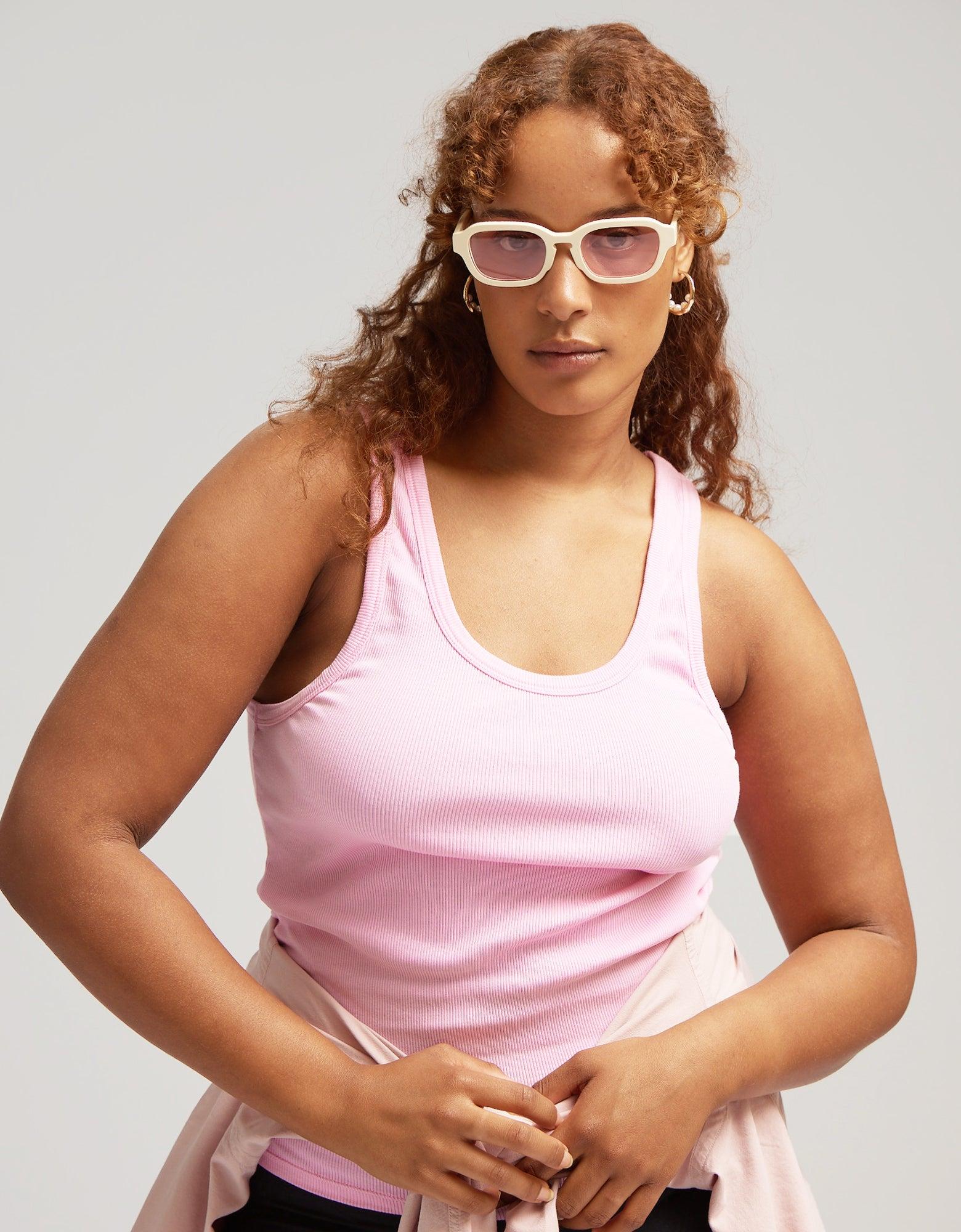 Women Organic Rib Tank Top - Coffee Brown Product Image