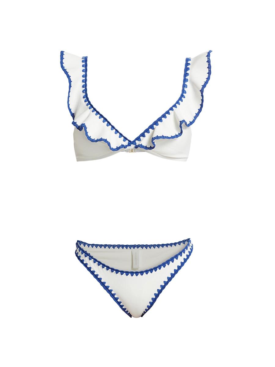 Womens Maxine Ruffle Crochet Bikini Set Product Image