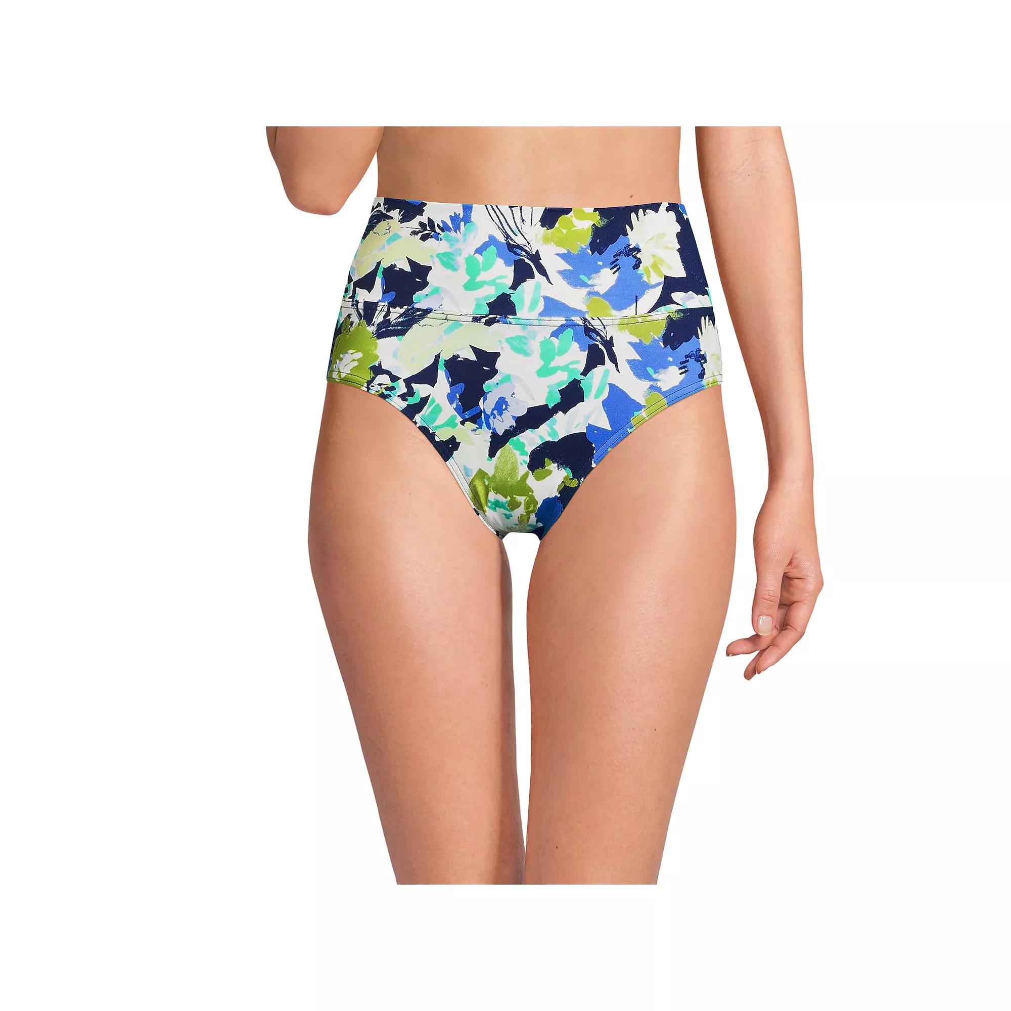 Women's Lands' End Chlorine Resistant Fold Over High Waisted Bikini Bottoms,  Product Image