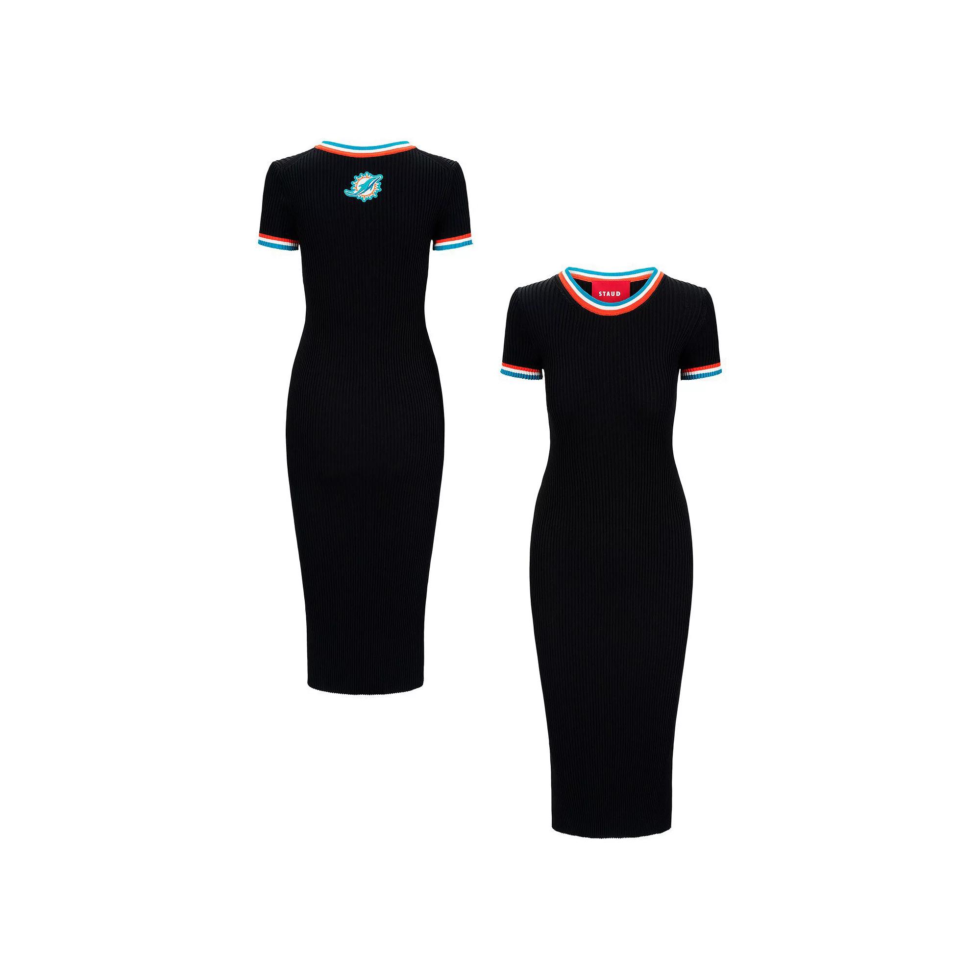 Women's STAUD Black/Aqua Miami Dolphins Colleen Dress,  Product Image