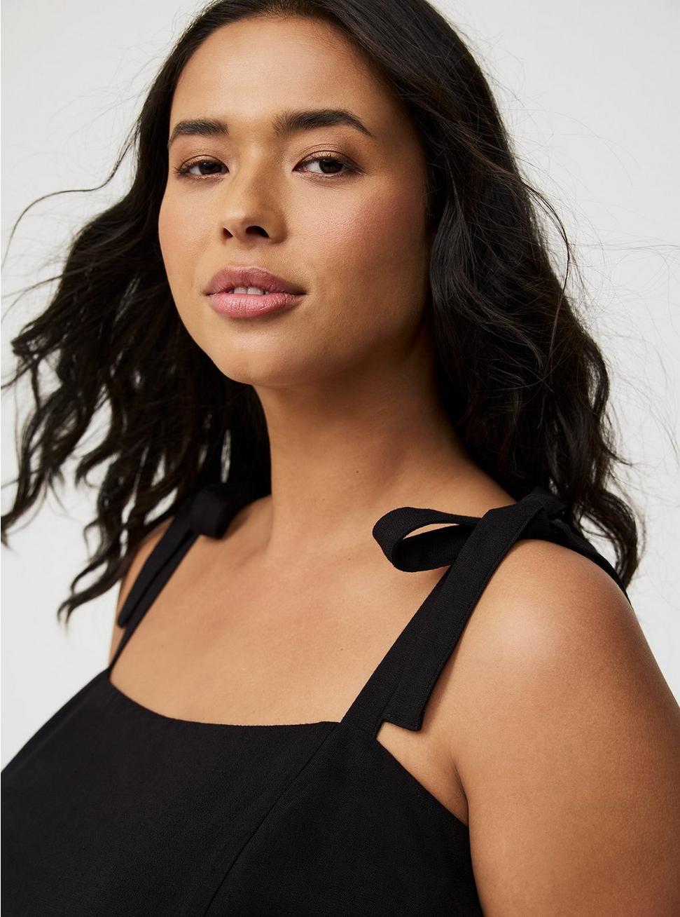 Rayon Slub Tie-Strap Romper Product Image