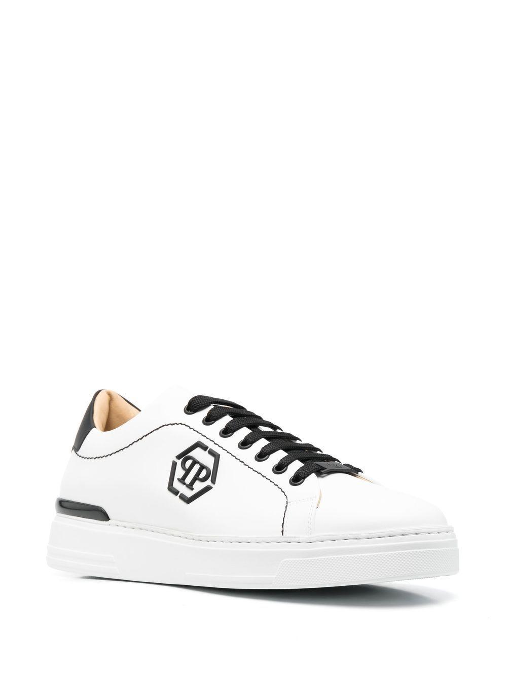 low-top leather sneakers Product Image