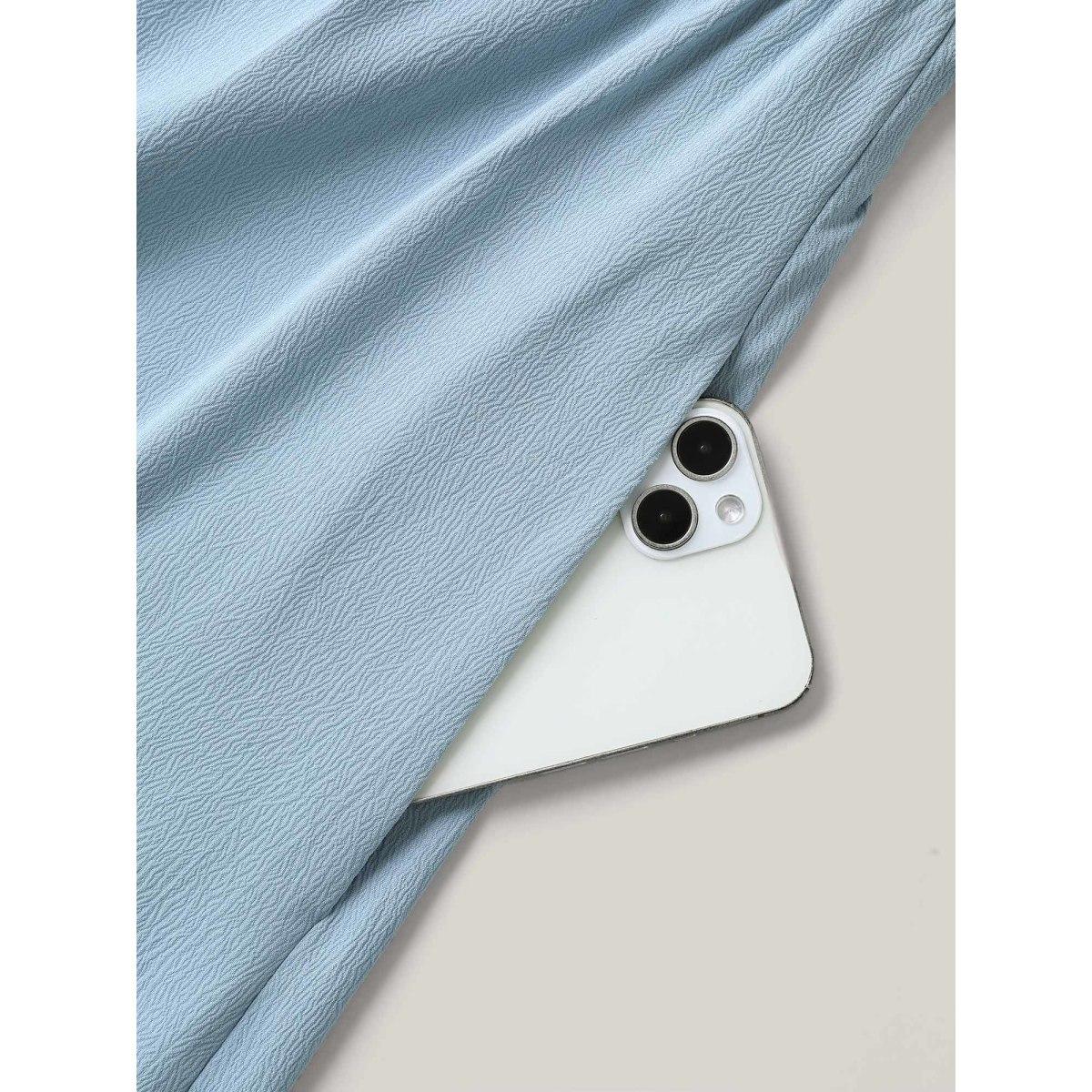 Plus Size Cut-Out Embroidery Stretchy Waist Midi Dress Skyblue Women Boho V-neck Half Sleeve Curvy BloomChic 28/5X Product Image