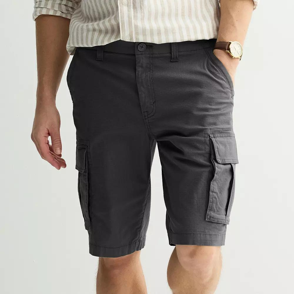 Men's Sonoma Goods For Life® 12" Flexwear Everyday Ripstop Cargo Shorts, Size: 34 12 IN, Black Copy Product Image