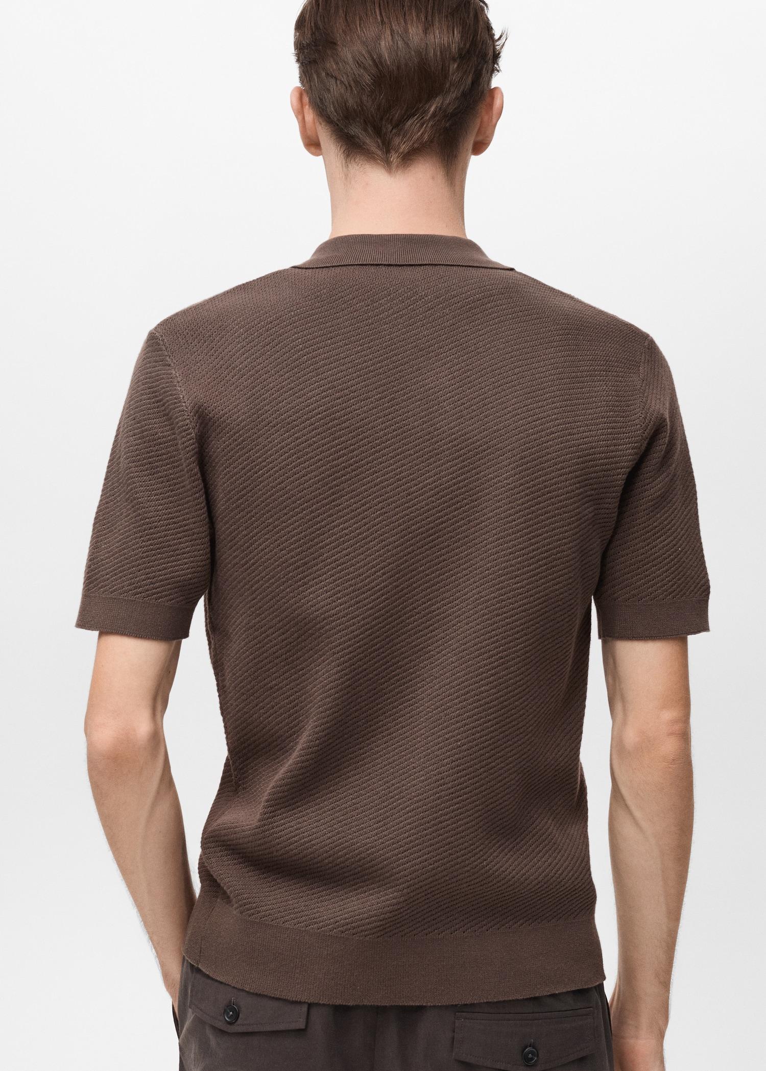 Openwork knitted structured shirt - Men | MANGO USA Product Image