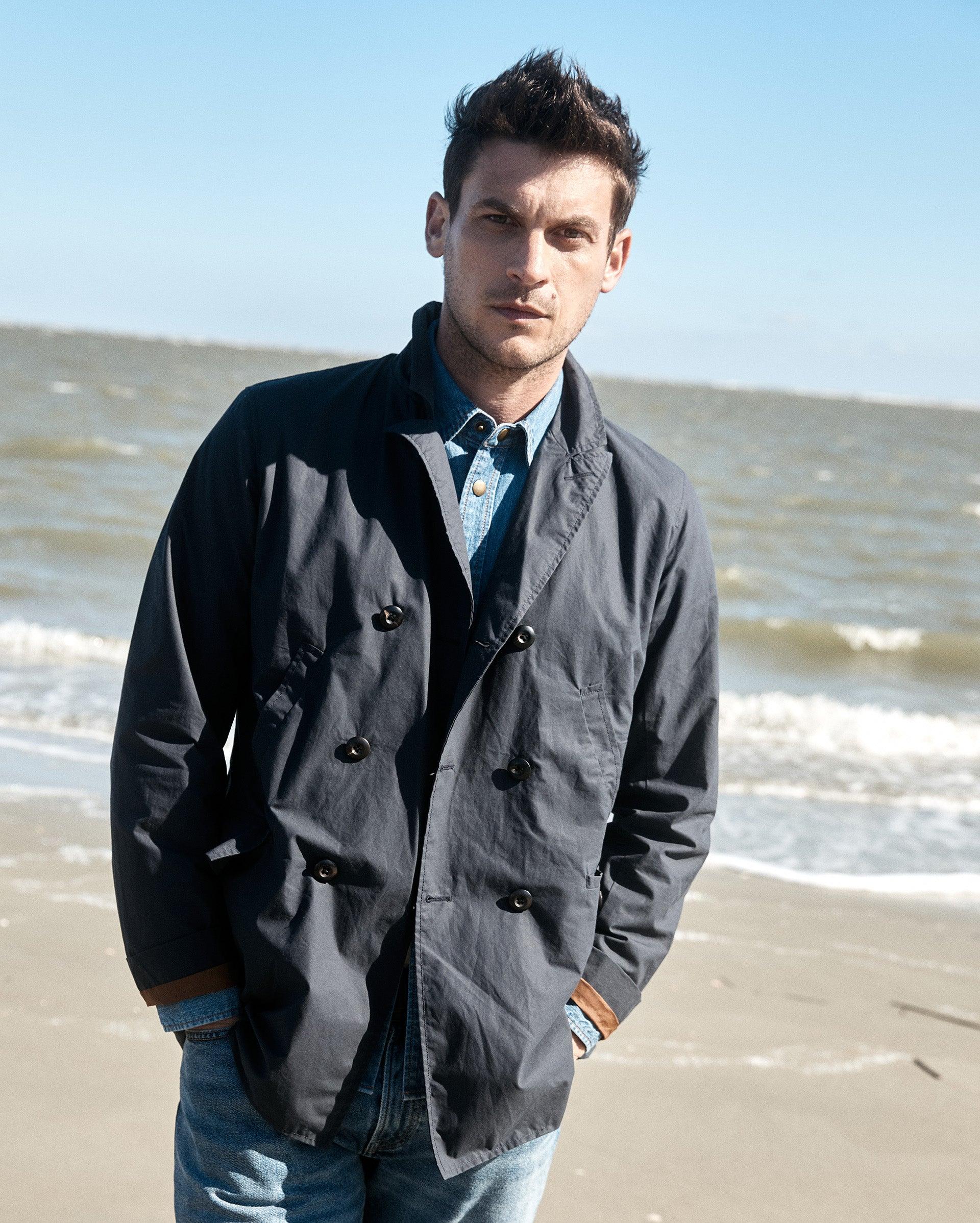 Waxed Bond Peacoat -  Product Image