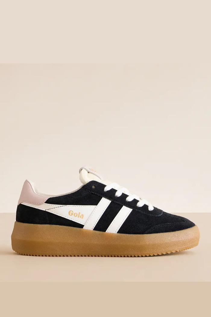 Athena Suede Sneaker - Black/Off White/Rose/Gum Product Image