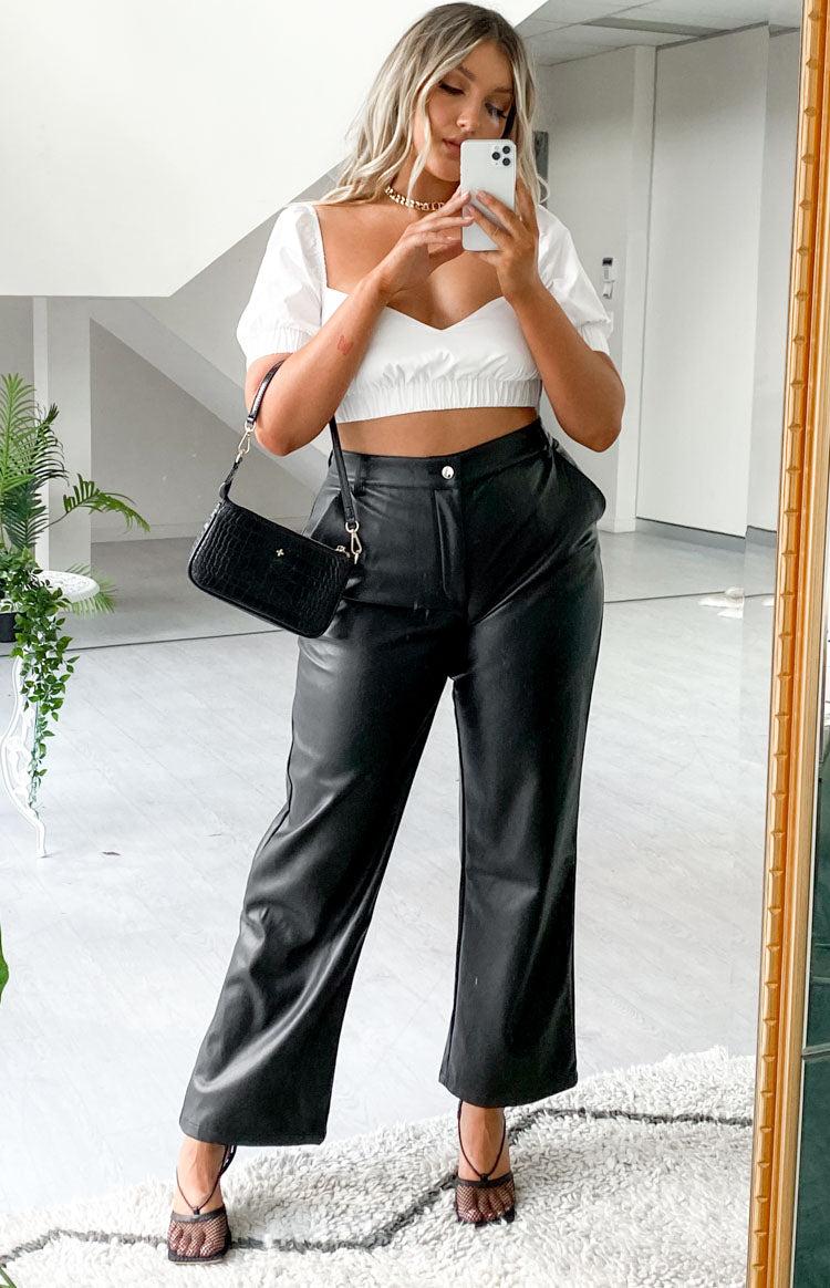 Cool Shade PU Pants Black Girls Product Image