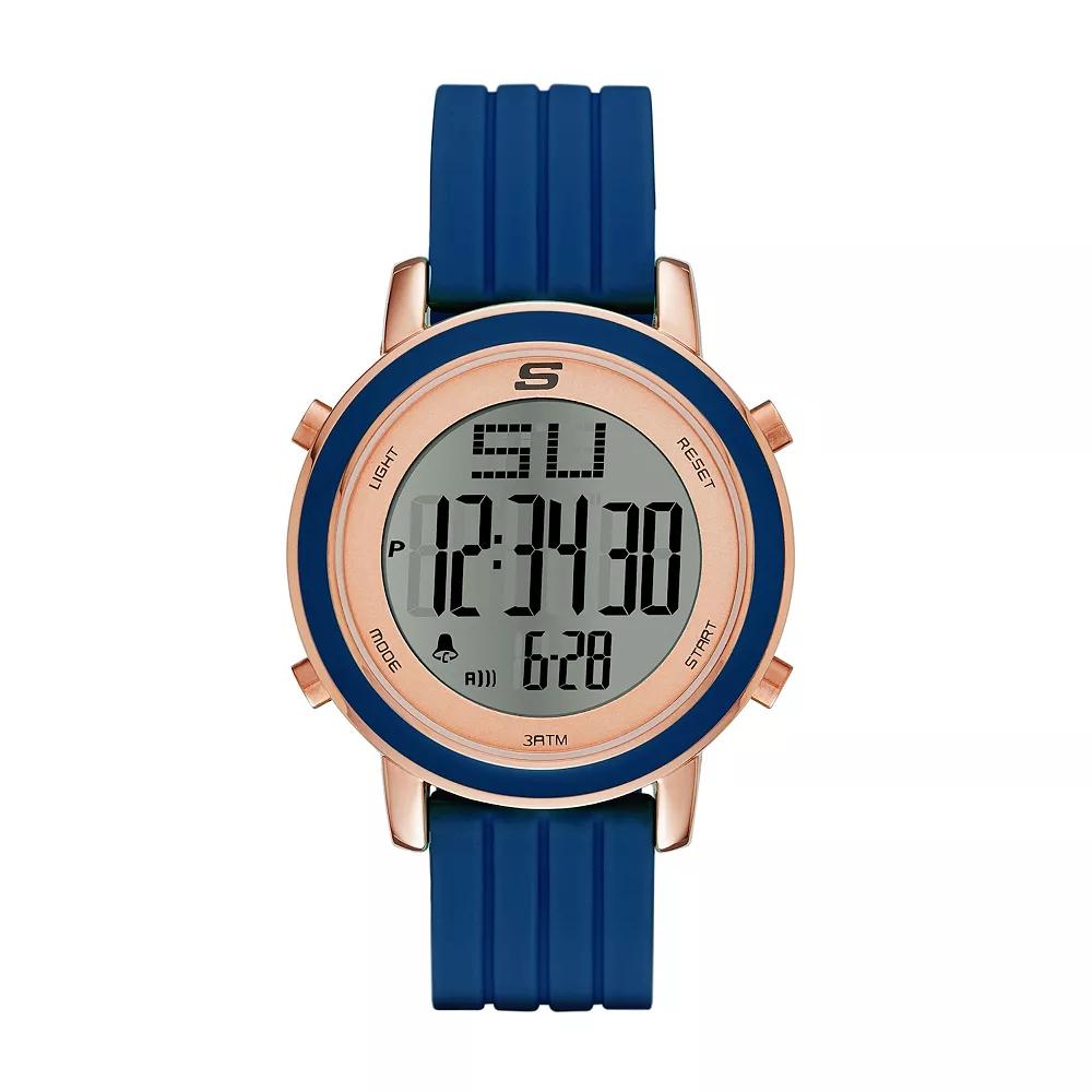 Skechers Womens Westport Silicone Strap Chronograph Watch Blue Product Image