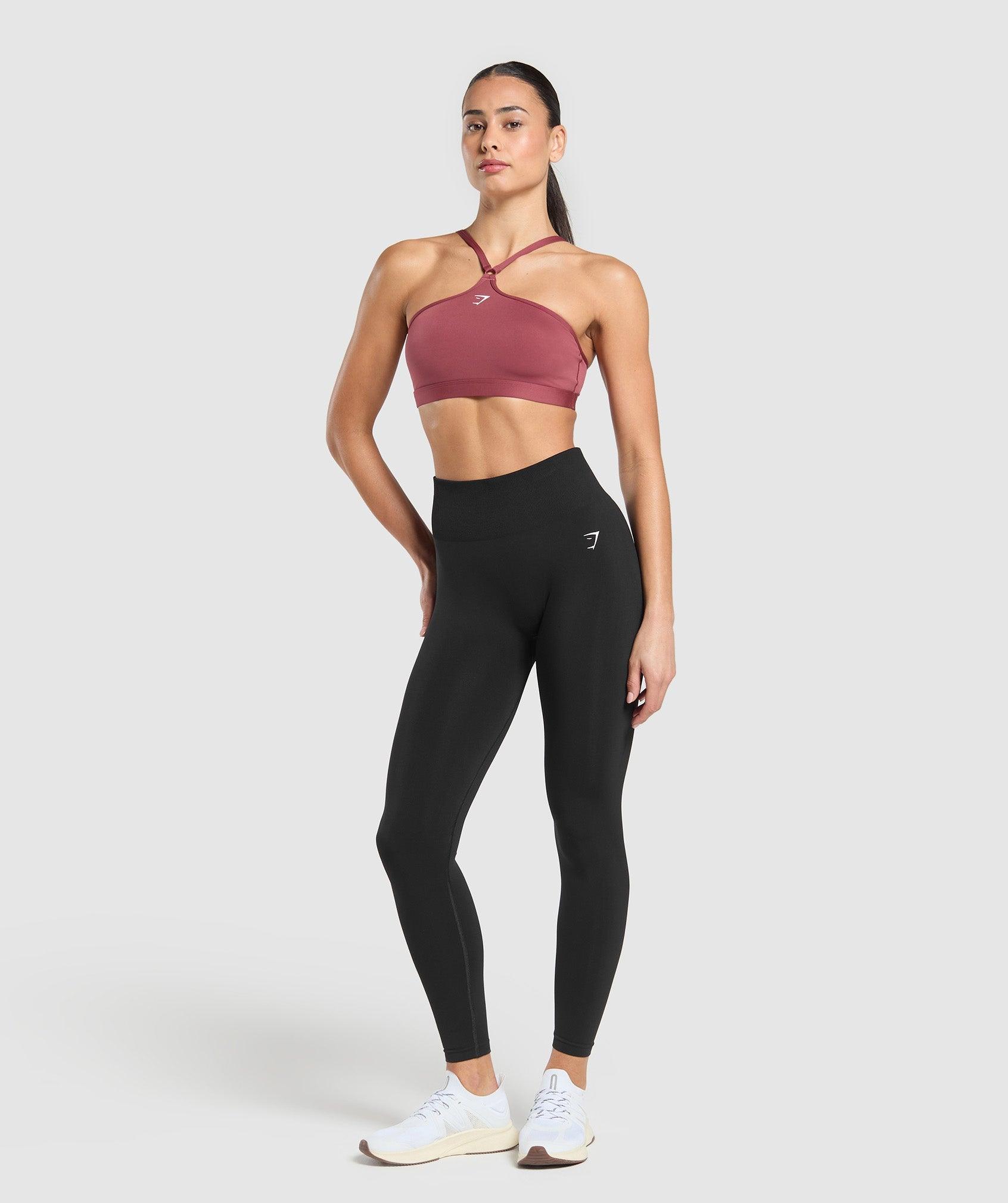 Gymshark Halter Neck Sports Bra - Washed Berry Pink Female Product Image